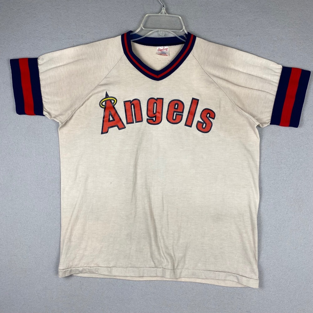 Vintage Rawlings California Angels Baseball T-Shirt Mens Large Made in USA